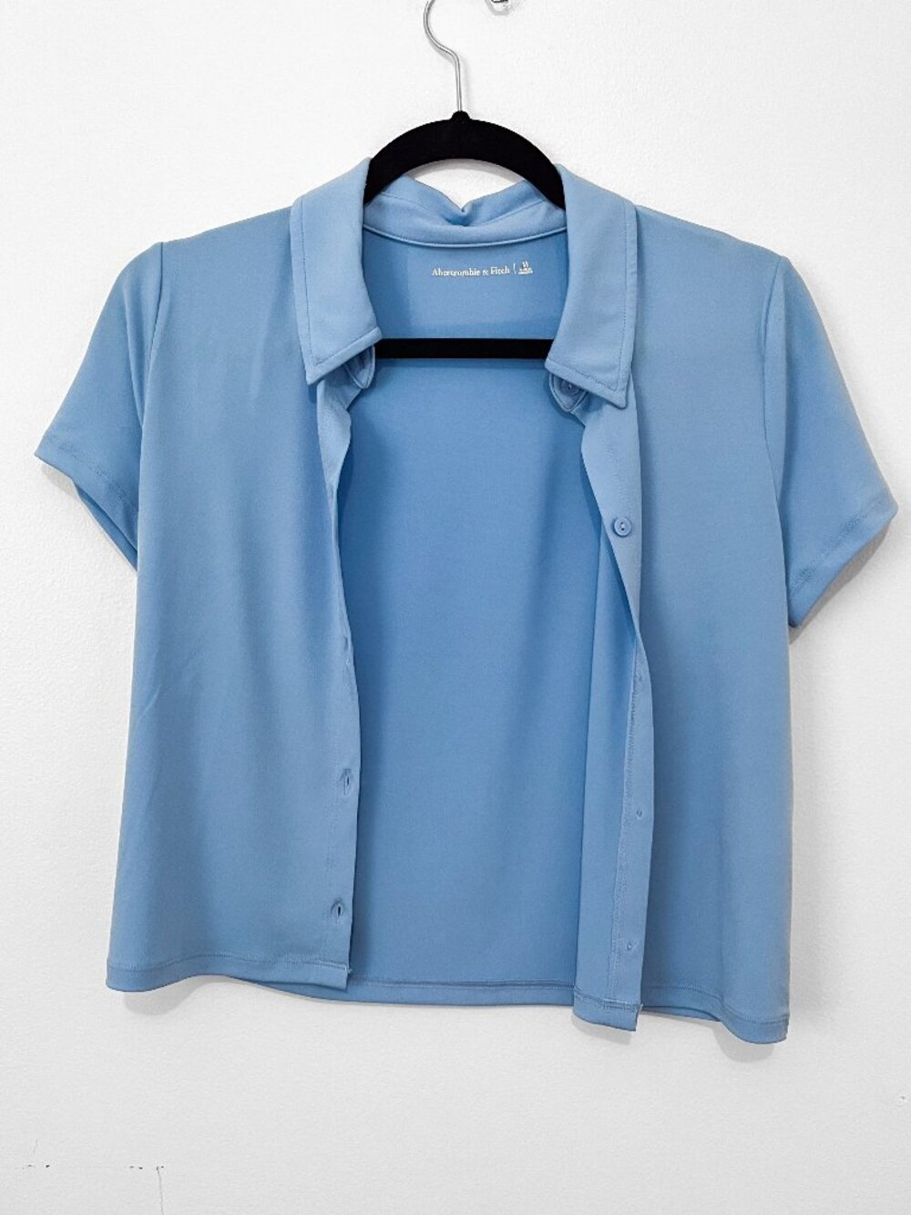 Hollister Baby Blue Short Sleeve Button Up